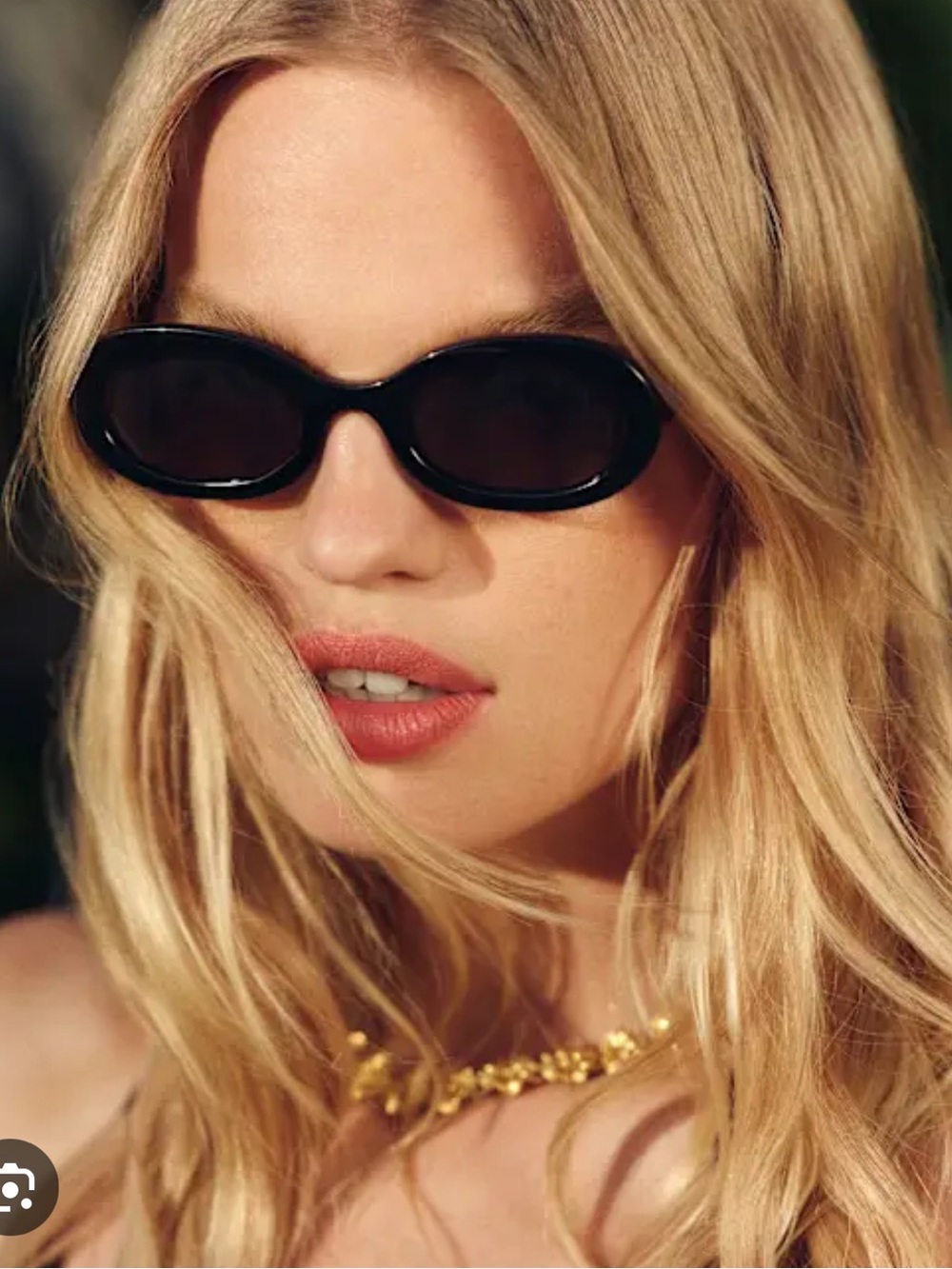 Reformation x Jimmy Fairly Black Coline Oval Sunglasses
